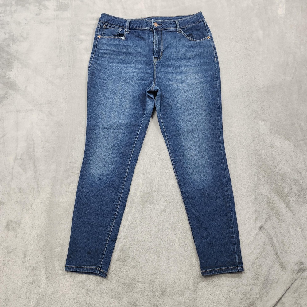No Boundaries Jeans Womens 17 Juniors Blue Mid Rise Skinny Stretch Denim Casual